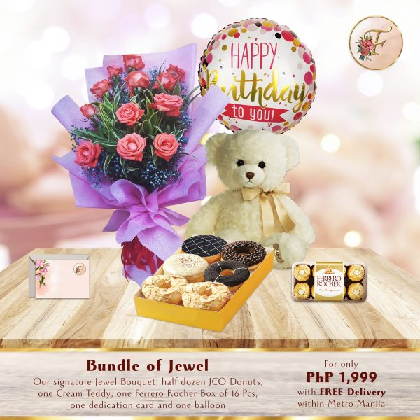 bouquet, cake, chocolate,balloon, teddy bear