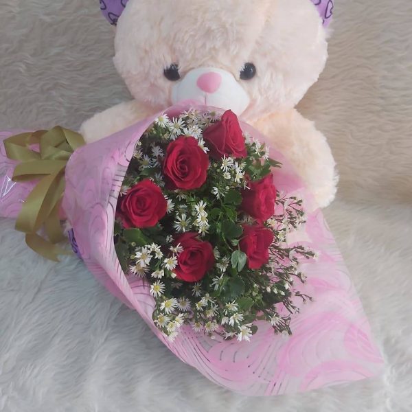 Bouquet and bear